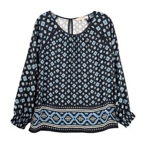 LOFT Women's Floral Print Long Sleeve Blouse Top - Size Small S